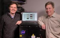 Goddard scientists Tom Hanisco (left) and Paul Newman (right) serve as science team co-investigators on NASA’s newest Earth Venture mission, the Atmospheric Tomography Mission (ATom). One of ATom’s instruments is a device (pictured here) that Hanisco developed to measure formaldehyde more efficiently.