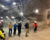 Scientists and pilots with NASA’s ABoVE campaign got to tour the U.S. Army CRREL’s permafrost tunnel during their August 2022 field campaign in Fairbanks, Alaska. Credit: Sofie Bates / NASA