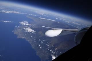 View of the island of Hawaii from the window of NASA’s ER-2 aircraft. Credits: NASA