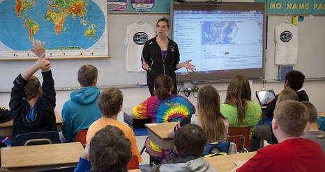 A sixth grade class at Central Elementary School in Tioga, North Dakota participated in NASA's 2014 Operation Ice Bridge Mission using the Mission Tool Suite for Education (MTSE) website.