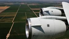 NASA's DC-8 airborne science laboratory flew low over San Joaquin Valley farm fi