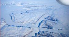Convergence of two glaciers near Thule, Greenland seen from NASA's ER-2
