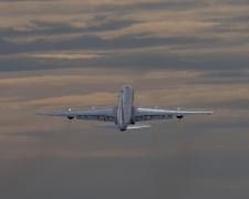 NASA Armstrong’s DC-8 aircraft flies over the northwestern U.S. to monitor emissions from Boeing’s ecoDemonstrator Explorer aircraft.  As the largest flying science laboratory in the world, the DC-8 is equipped to collect crucial data about the sustainable aviation fuel and its effects on condensation trail formation. NASA/Jim Ross