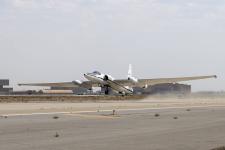NASA’s Armstrong Flight Research Center ER-2 #809 high-altitude aircraft taking off for Dynamics and Chemistry of the Summer Stratosphere (DCOTSS) science flights in Palmdale, CA on June 17, 2021. Credits: NASA Photo / Carla Thomas