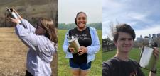 Student Airborne Research Program interns Kristen Gregg of Montana State University in Bozeman, Montana, Brionna Findley of Spelman College in Atlanta, and Jason Beal of Macalester College in Saint Paul, Minnesota.