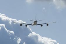 NASA’s DC-8 “Flying Laboratory” is on its way to Germany for a joint flight campaign to sample clouds, contrails or aircraft emissions. Credits: NASA