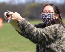 SARP intern takes an air sample