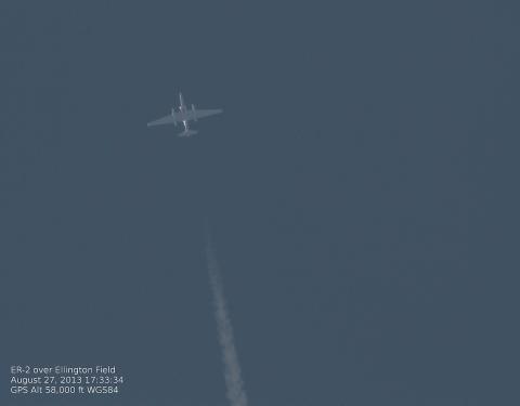 ER-2 Overflying Ellington FIeld during SEAC4RS 2013