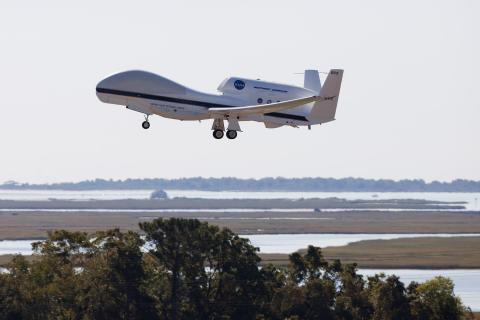 AV-6 takes off from Wallops (9.14.12)