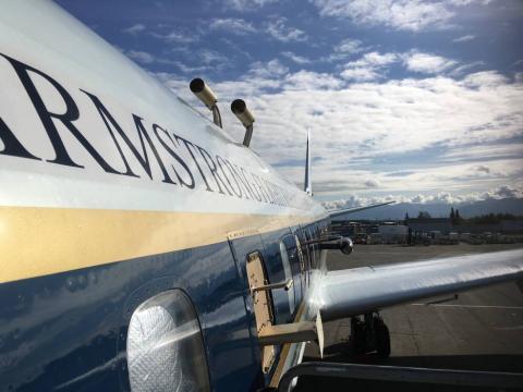 As the DC-8 flies, these inlets collect air into the more than 20 scientific instruments aboard, which measure various atmospheric gases and pollutants. Credits: NASA/Roisin Commane