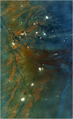 AVIRIS image collected over the Deepwater Horizon BP oil rig disaster on May 17,