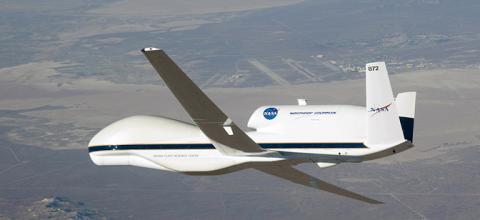 Global Hawk in flight