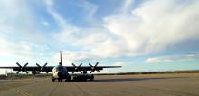 The NASA ARISE C-130 prepares for a flight.