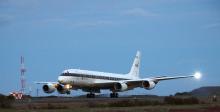 NASA DC-8 Returns from the Hamilton Line mission (pole hole East)