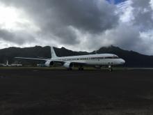 DC-8 on ramp in American Samoa for ATom 1