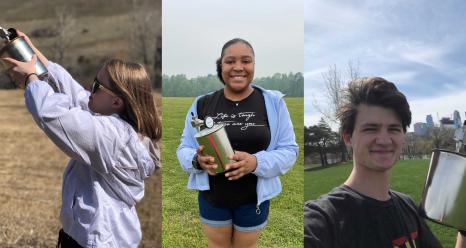Student Airborne Research Program interns Kristen Gregg of Montana State University in Bozeman, Montana, Brionna Findley of Spelman College in Atlanta, and Jason Beal of Macalester College in Saint Paul, Minnesota.